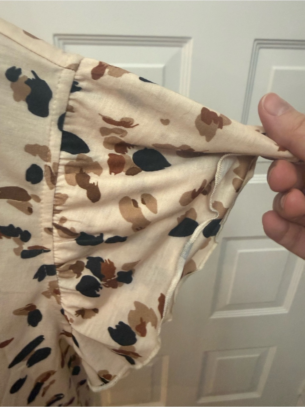 Women’s Beige Midi Dress with Brown & Black Print - Picture 3 of 13
